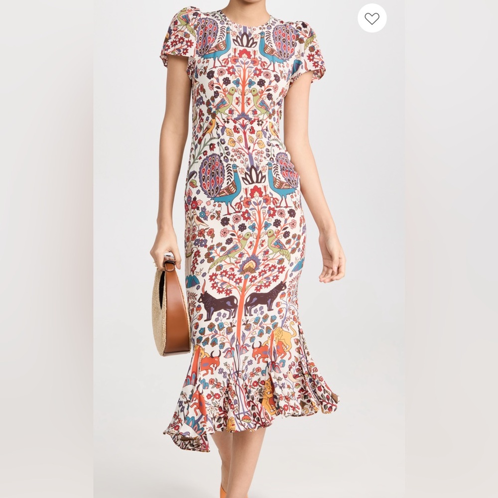 Rhode Lulani Floral-Print Maxi Dress in Cream and Multicolor- size 2